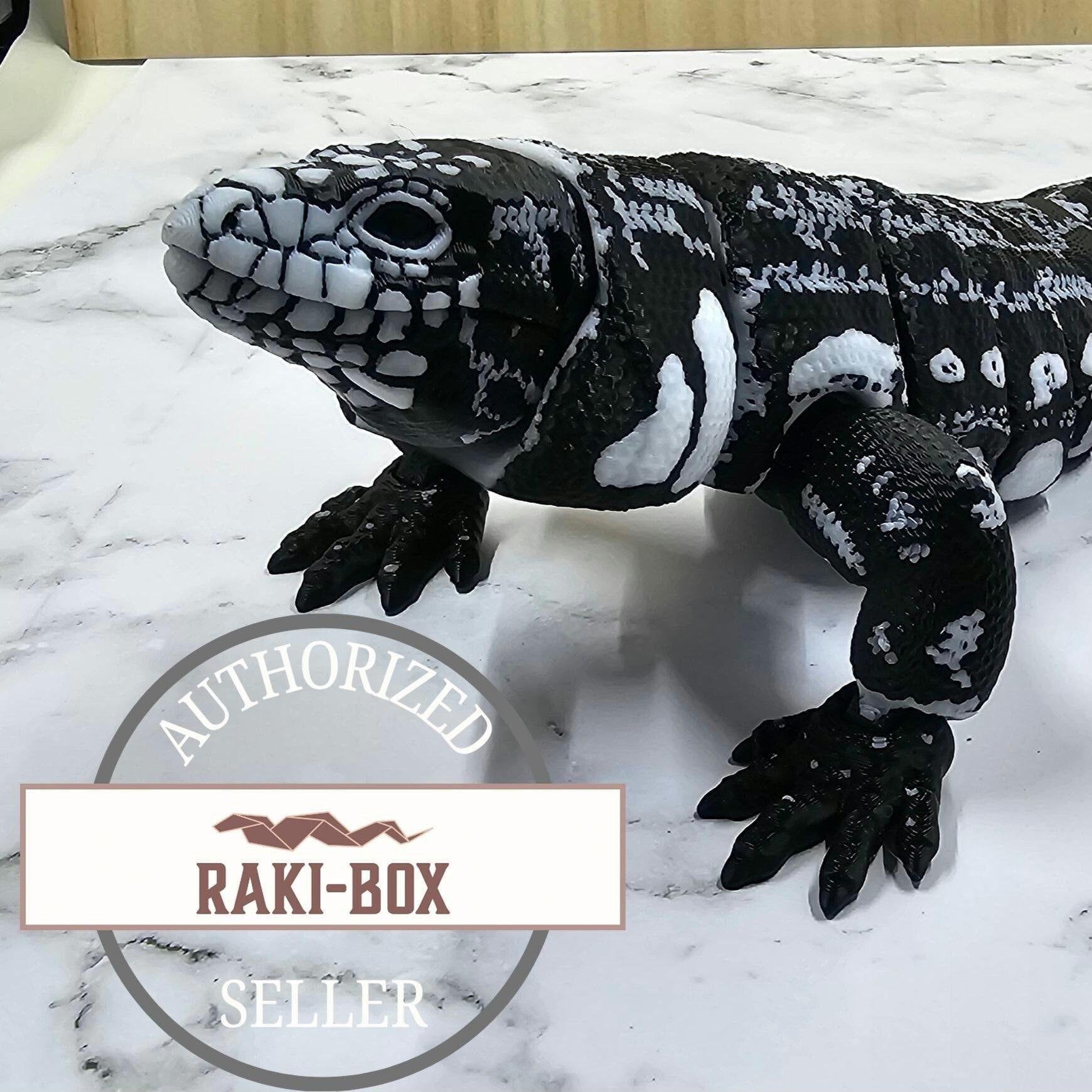 Tegu Lizard Articulating 3D print Raki-Box design Multicolour print