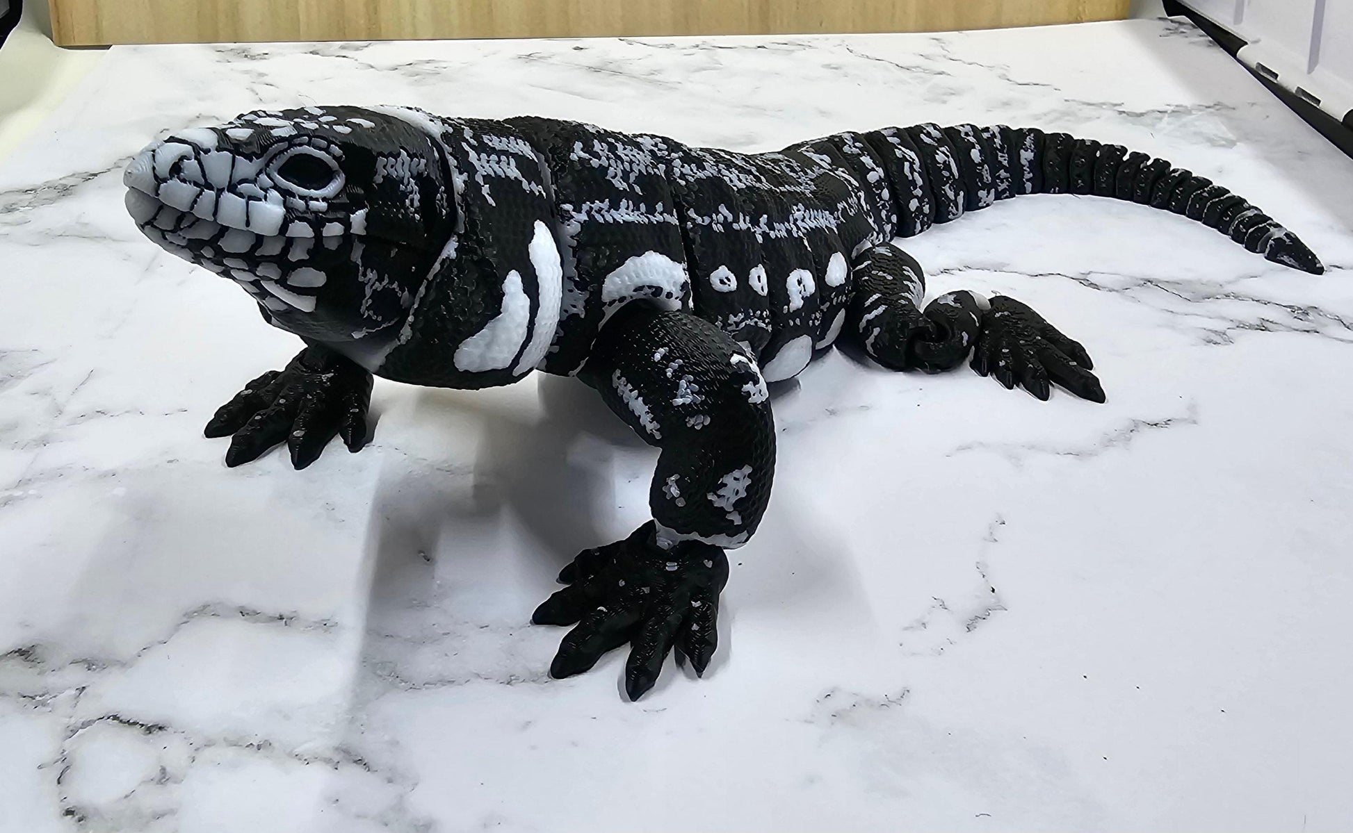 Tegu Lizard Articulating 3D print Raki-Box design Multicolour print