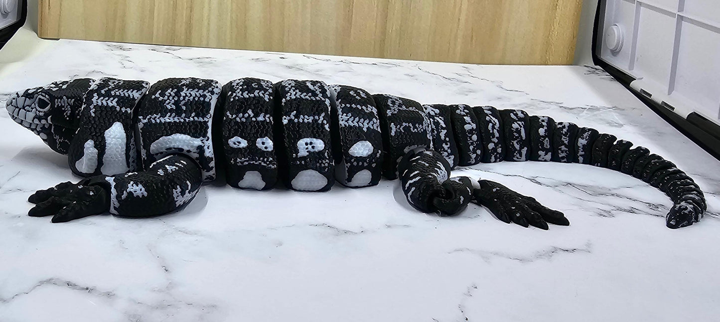 Tegu Lizard Articulating 3D print Raki-Box design Multicolour print