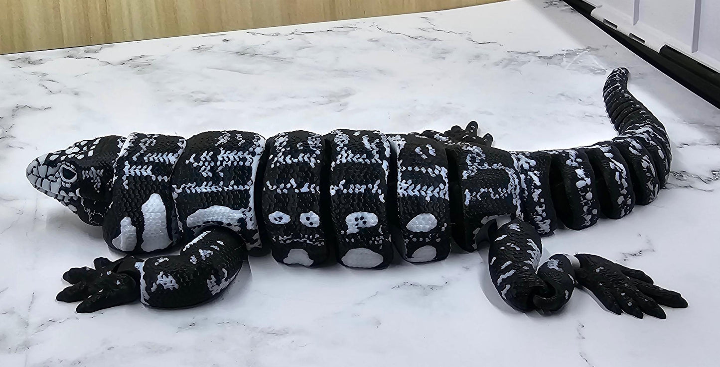 Tegu Lizard Articulating 3D print Raki-Box design Multicolour print