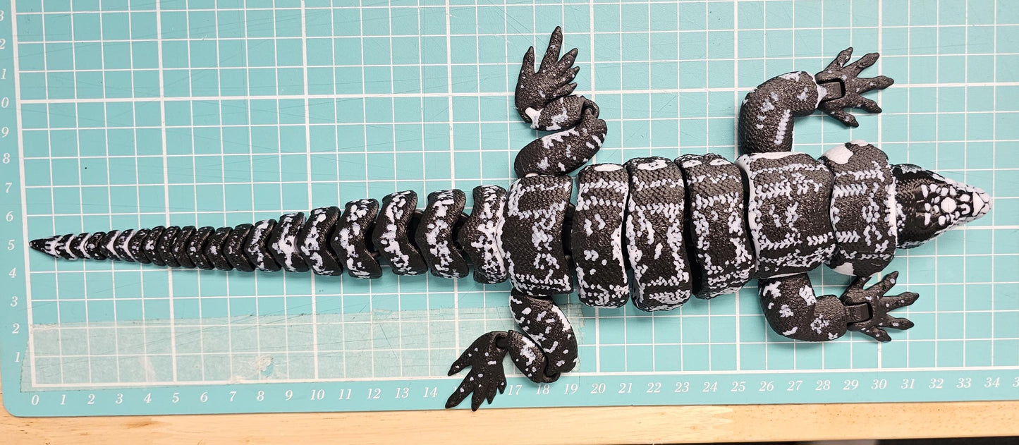 Tegu Lizard Articulating 3D print Raki-Box design Multicolour print