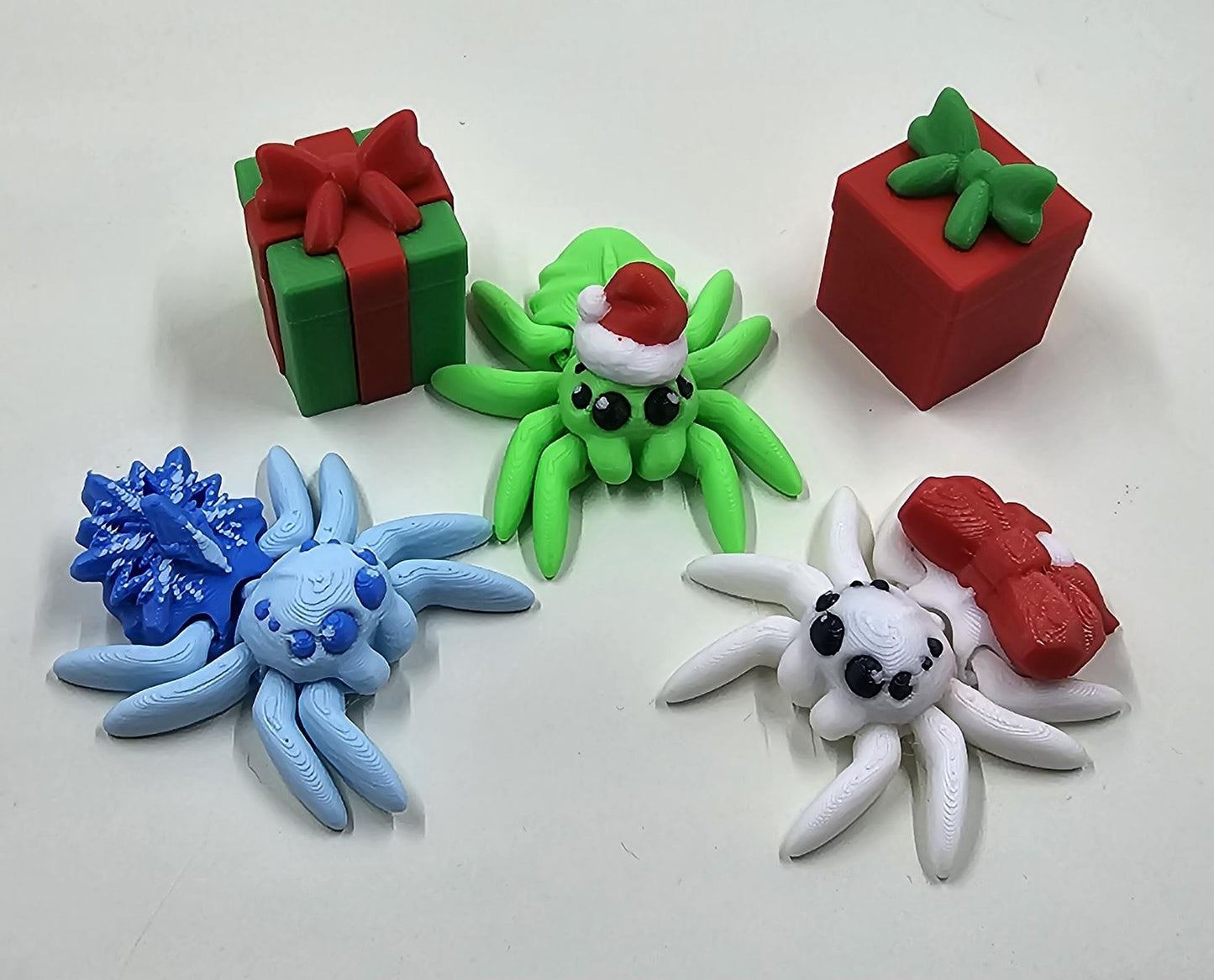 Tiny Christmas Spiders Articulated Mini 3D printed Festive Seasonal