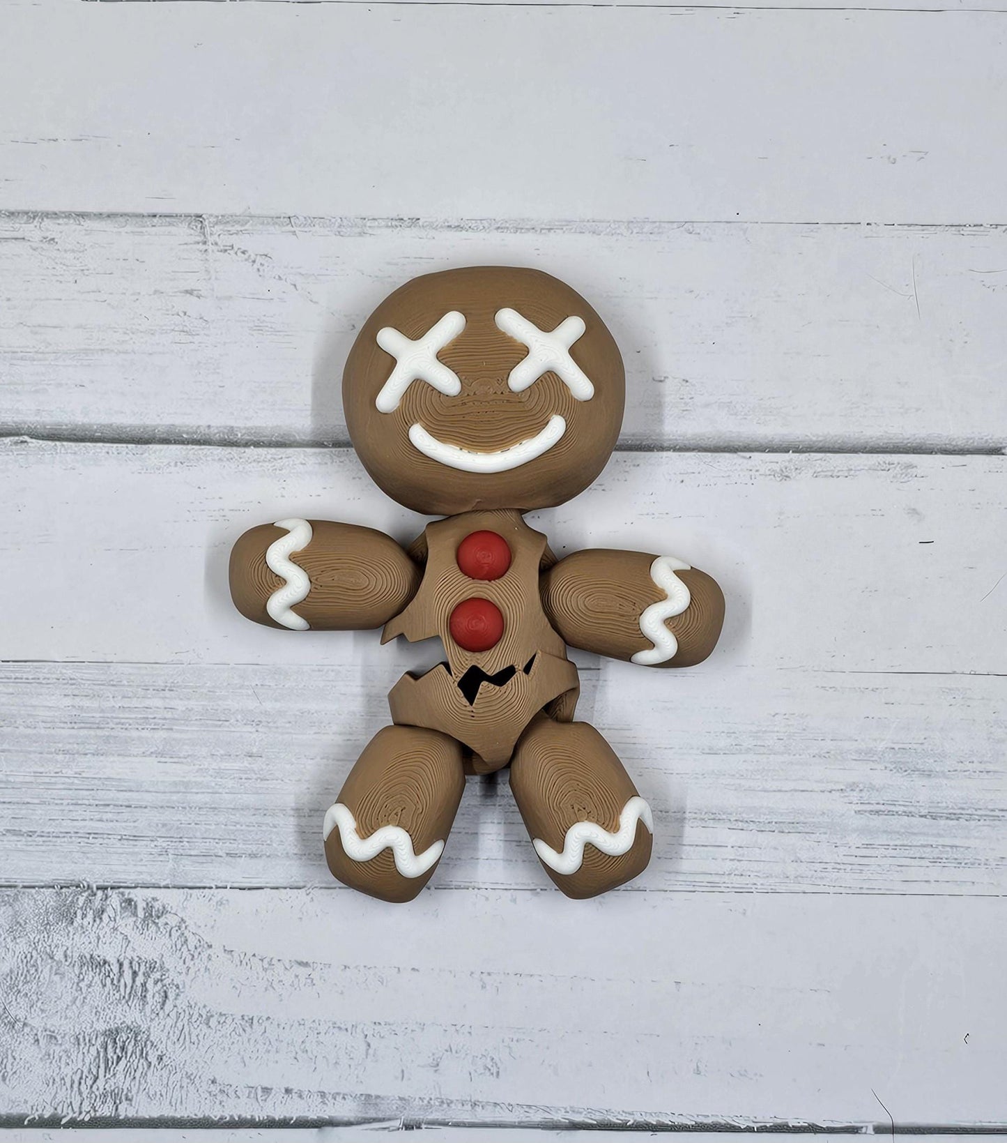 Tiny Gingerbread Pals – Articulated Gingerbread Figures | 3D Printed Christmas Desk Buddy | Holiday Collectible Toy