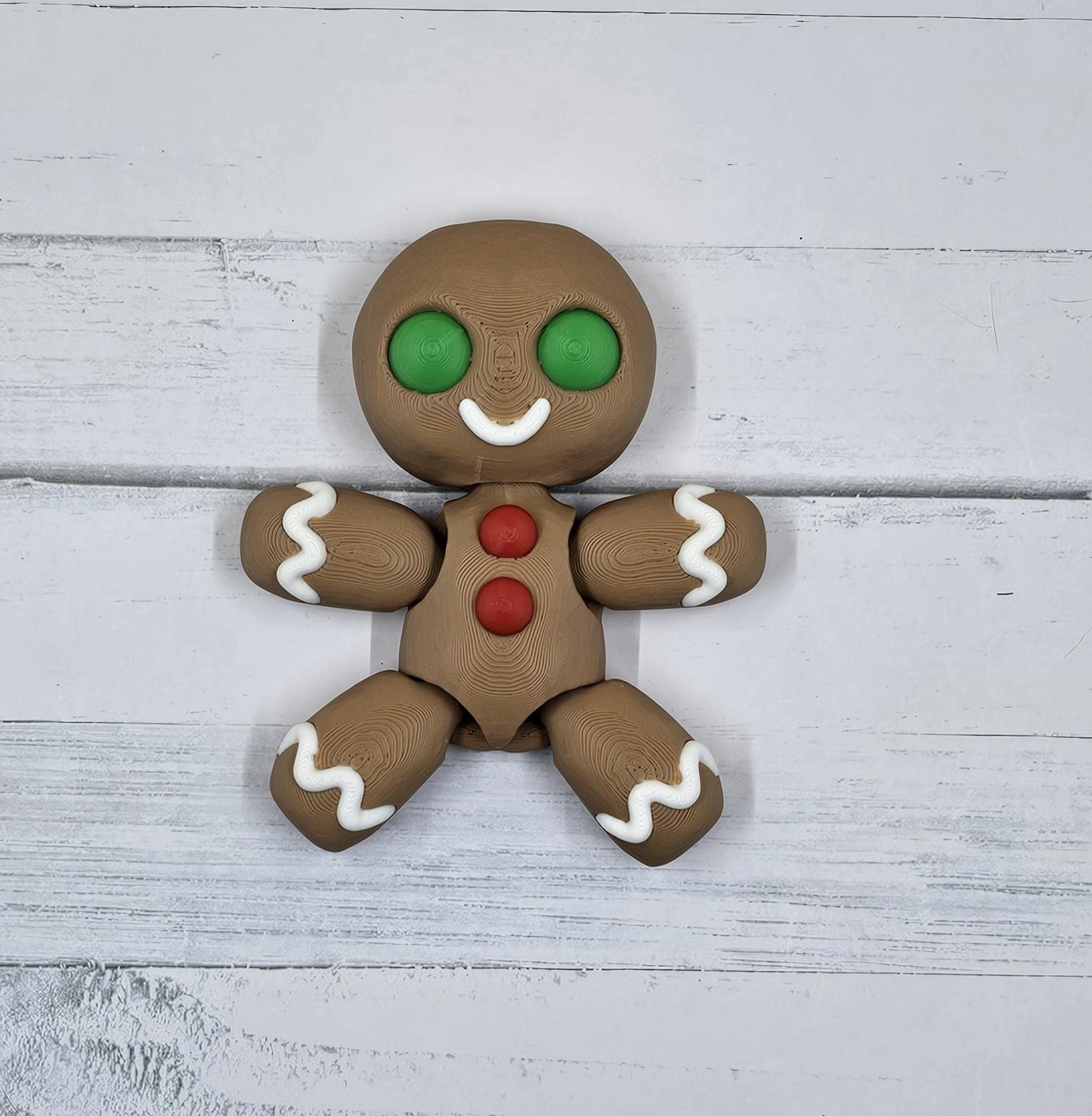 Tiny Gingerbread Pals – Articulated Gingerbread Figures | 3D Printed Christmas Desk Buddy | Holiday Collectible Toy
