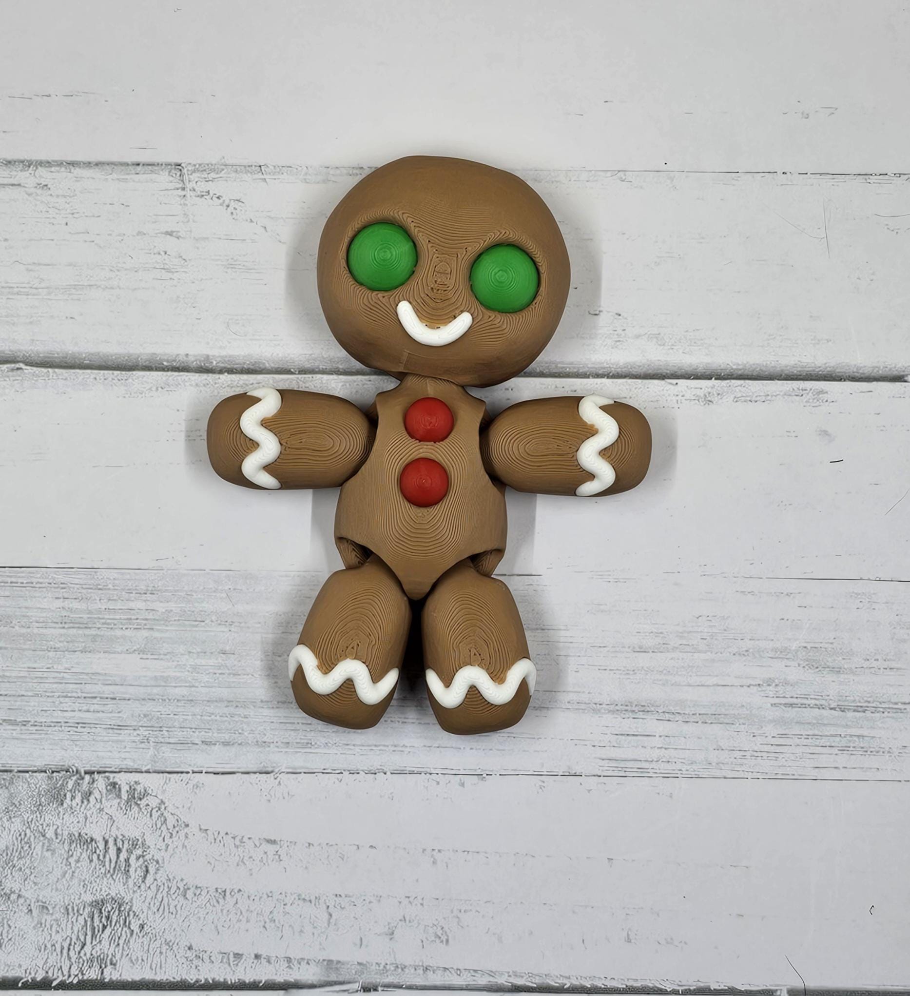 Tiny Gingerbread Pals – Articulated Gingerbread Figures | 3D Printed Christmas Desk Buddy | Holiday Collectible Toy