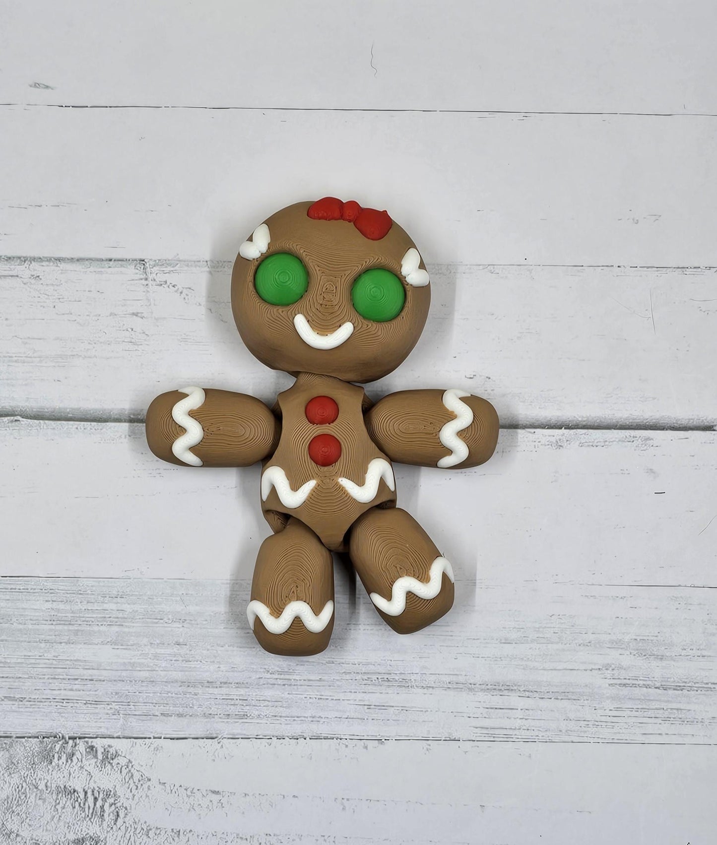 Tiny Gingerbread Pals – Articulated Gingerbread Figures | 3D Printed Christmas Desk Buddy | Holiday Collectible Toy