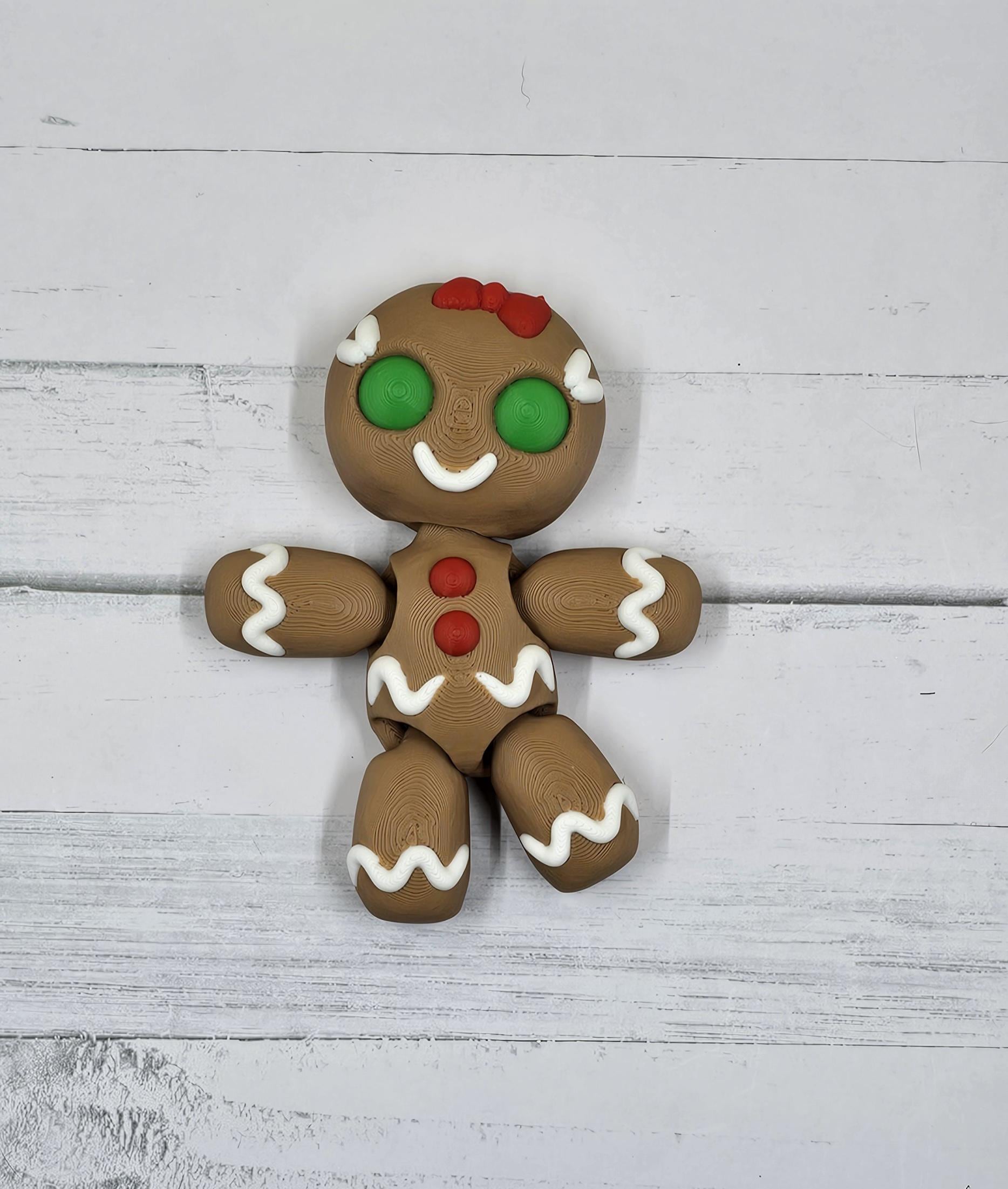 Tiny Gingerbread Pals – Articulated Gingerbread Figures | 3D Printed Christmas Desk Buddy | Holiday Collectible Toy