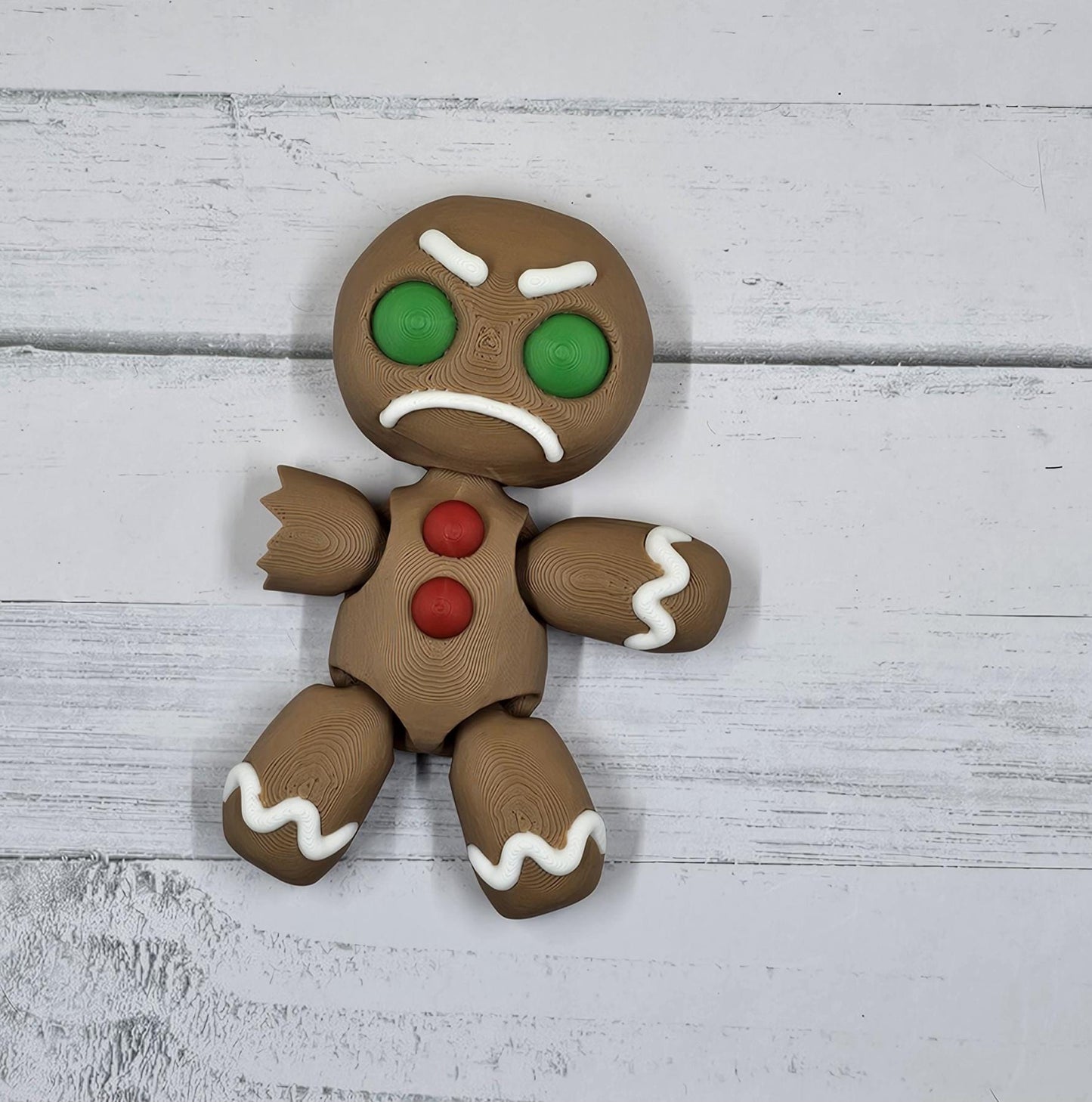 Tiny Gingerbread Pals – Articulated Gingerbread Figures | 3D Printed Christmas Desk Buddy | Holiday Collectible Toy
