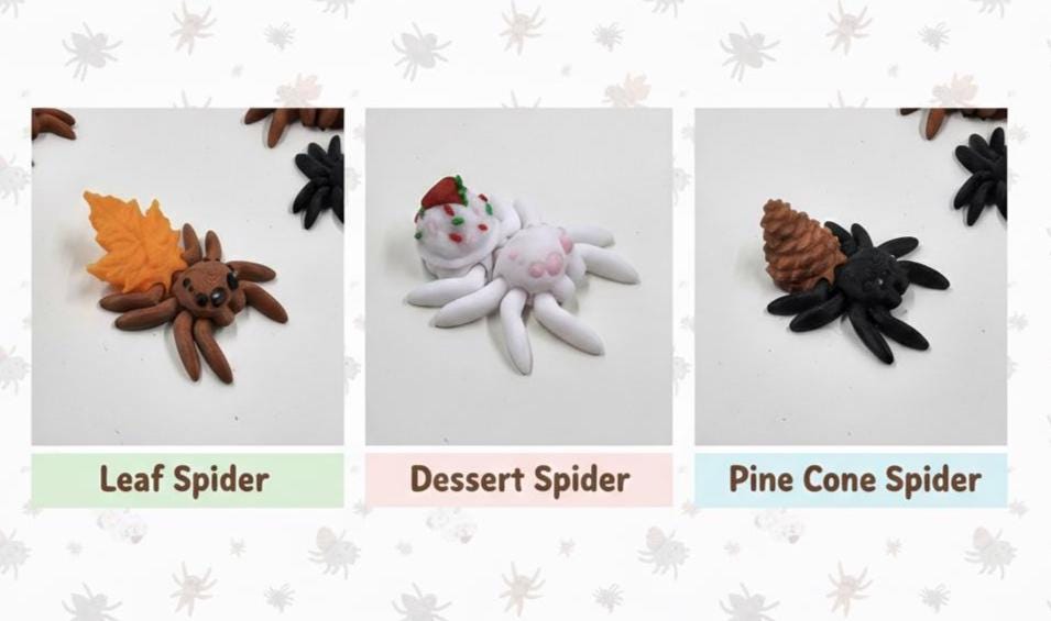 Tiny Spiders Articulated Mini Spider 3D printed